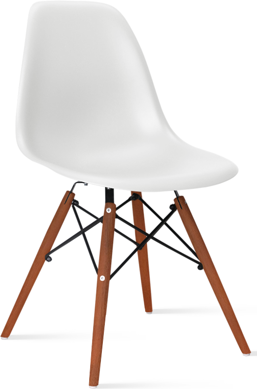 DSW Style Chair Dark Wood / White