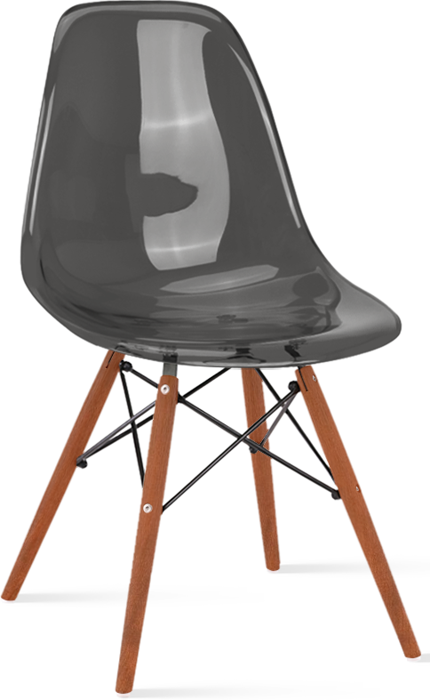 DSW -stil transparent stol Dark Wood / Basalt