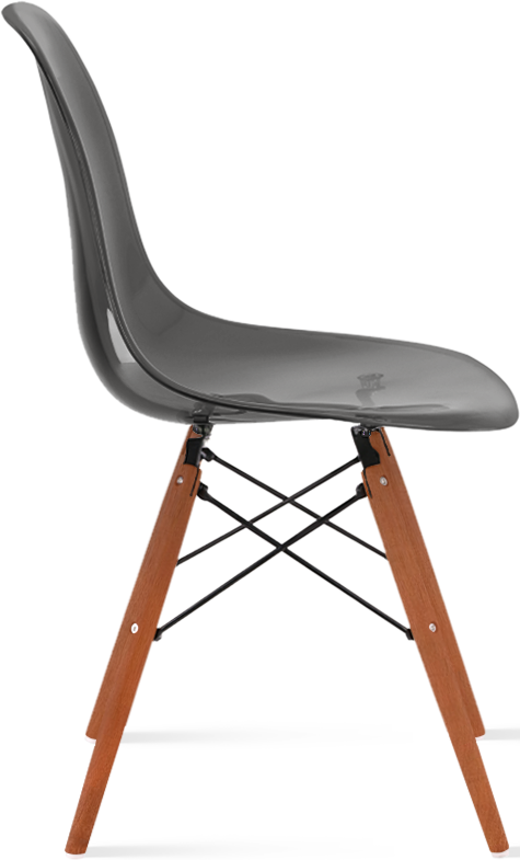 DSW Style Transparent Chair Dark Wood / Basalt