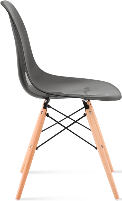 DSW Style Transparent Chair Light Wood / Basalt