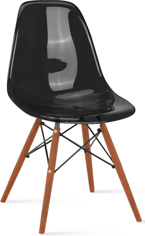 DSW Style Transparent Chair Dark Wood / Black