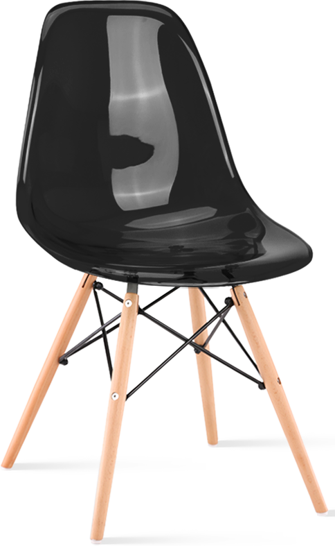 DSW -stijl transparante stoel Light Wood / Black