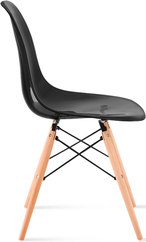 DSW Style Transparent Chair Light Wood / Black