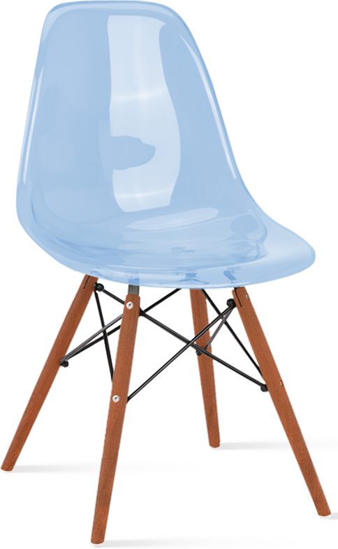 Chaise transparente de style DSW Dark Wood / Light Blue