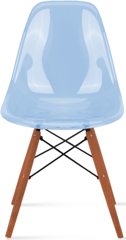 DSW -stijl transparante stoel Dark Wood / Light Blue