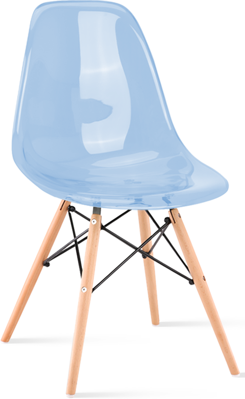 Chaise transparente de style DSW Light Wood / Light Blue