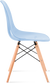 Chaise transparente de style DSW Light Wood / Light Blue