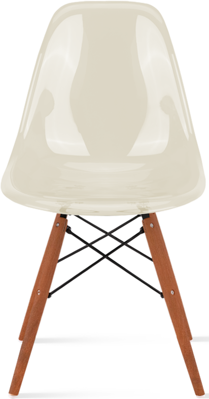 Chaise transparente de style DSW Dark Wood / Cream