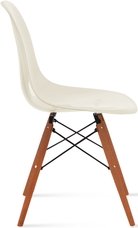 DSW Style Transparent Chair Dark Wood / Cream