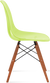Chaise transparente de style DSW Dark Wood / Green