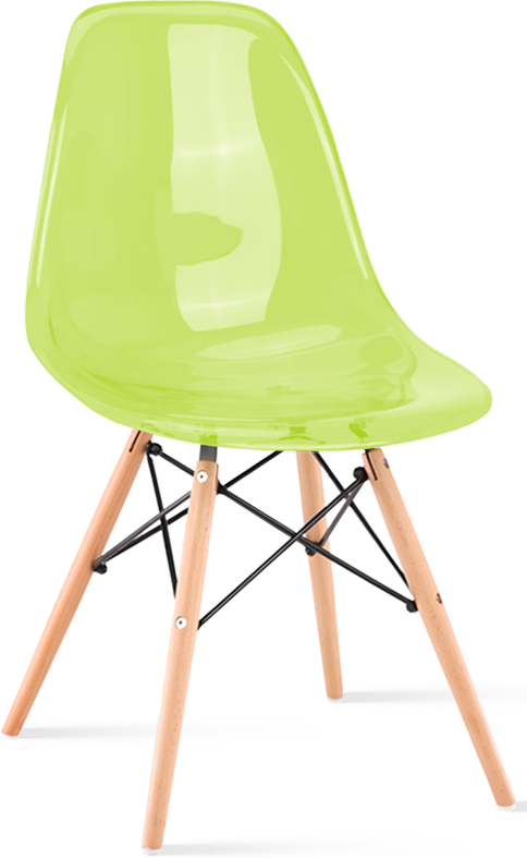 DSW -stijl transparante stoel Light Wood / Green