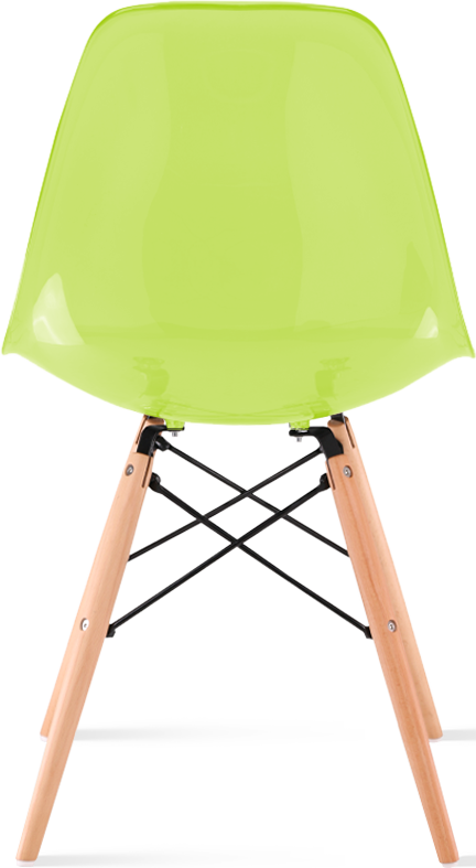 Chaise transparente de style DSW Light Wood / Green