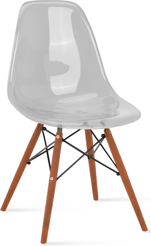 DSW -stijl transparante stoel Dark Wood / Grey Transparent
