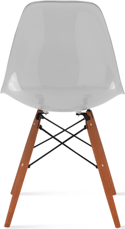 Chaise transparente de style DSW Dark Wood / Grey Transparent