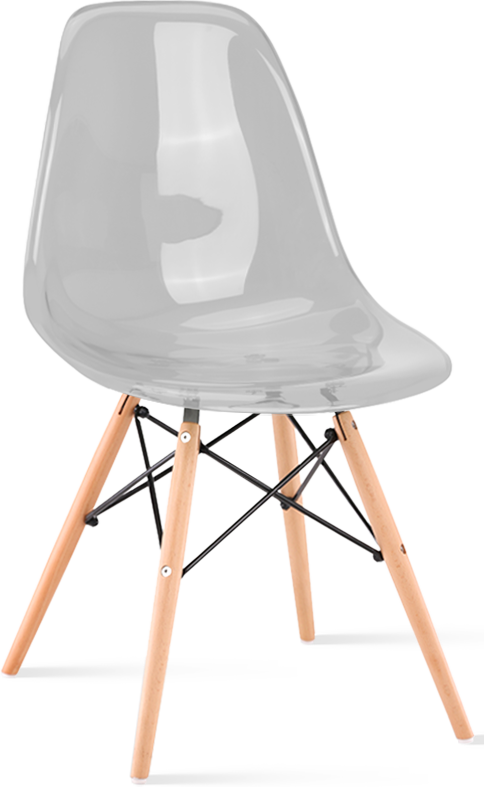 Chaise transparente de style DSW Light Wood / Grey Transparent