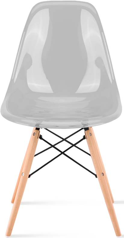 DSW Style Transparent Chair Light Wood / Grey Transparent