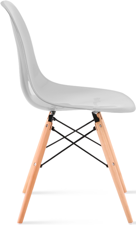 Chaise transparente de style DSW Light Wood / Grey Transparent