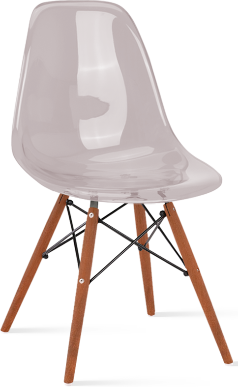 DSW Style Transparent Chair Dark Wood / Mauve