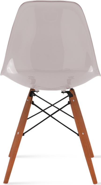 DSW Style Transparent Chair Dark Wood / Mauve