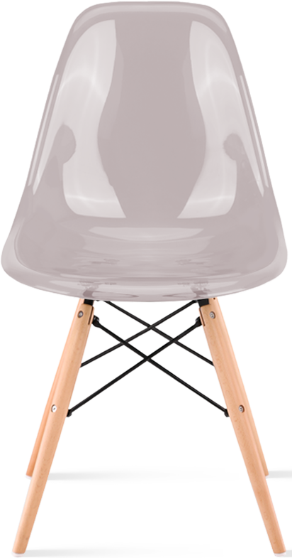 Chaise transparente de style DSW Light Wood / Mauve