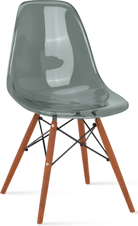 DSW -stijl transparante stoel Dark Wood / Moss Grey