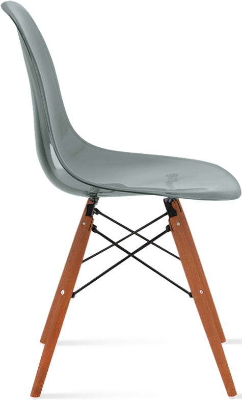 DSW Style Transparent Chair Dark Wood / Moss Grey