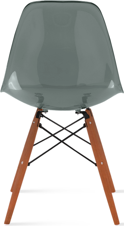 DSW -stijl transparante stoel Dark Wood / Moss Grey