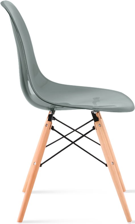 Chaise transparente de style DSW Light Wood / Moss Grey