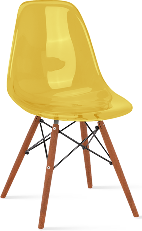 DSW -stil transparent stol Dark Wood / Mustard