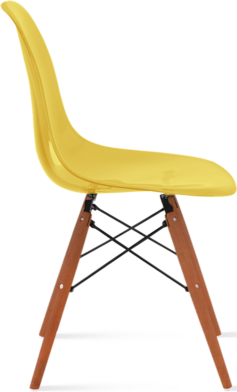 DSW -stijl transparante stoel Dark Wood / Mustard