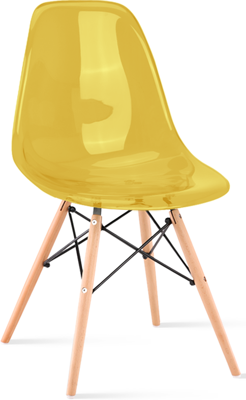 DSW -stijl transparante stoel Light Wood / Mustard