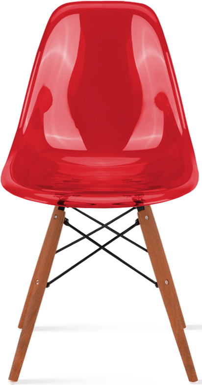 Chaise transparente de style DSW Dark Wood / Red