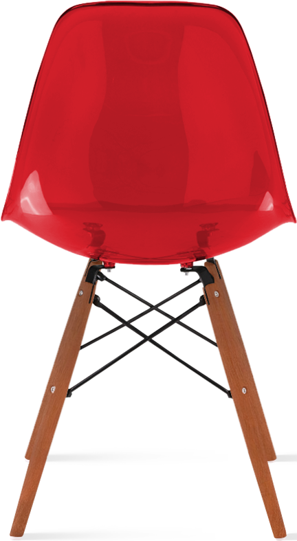 DSW -stijl transparante stoel Dark Wood / Red
