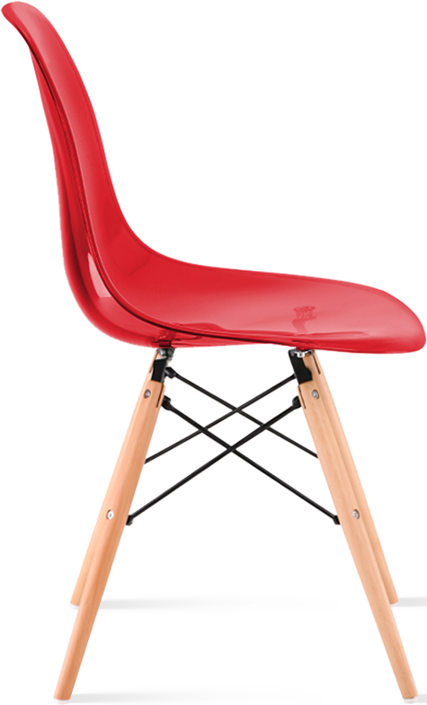 DSW -stijl transparante stoel Light Wood / Red