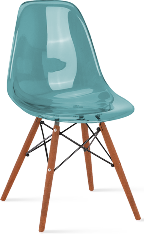 DSW -stil transparent stol Dark Wood / Teal