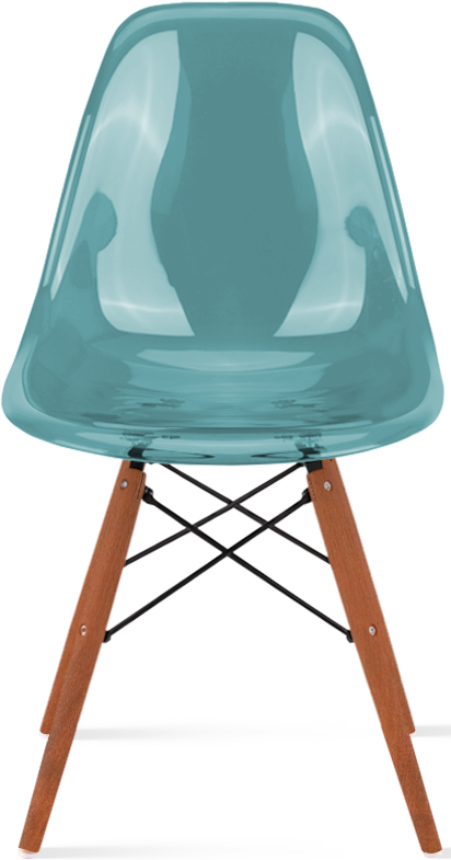 Chaise transparente de style DSW Dark Wood / Teal