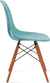DSW Style Transparent Chair Dark Wood / Teal