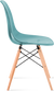 Chaise transparente de style DSW Light Wood / Teal