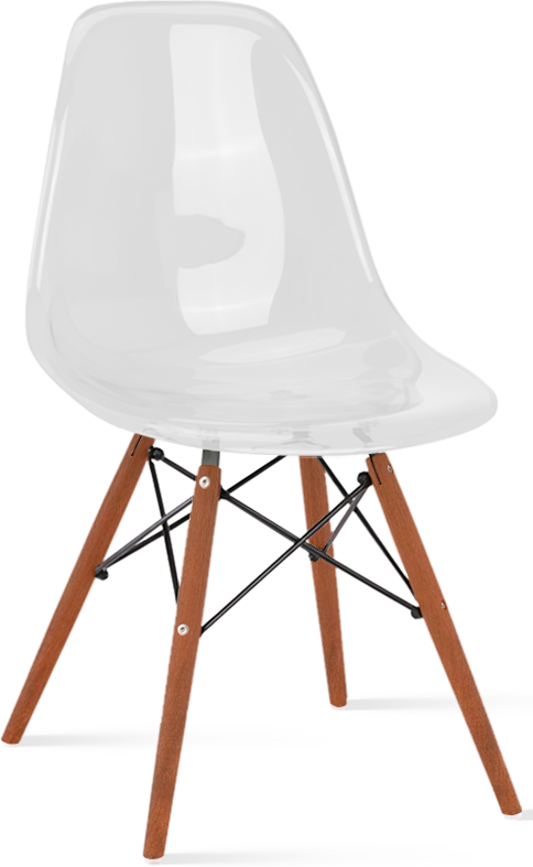 DSW -stijl transparante stoel Dark Wood / Clear