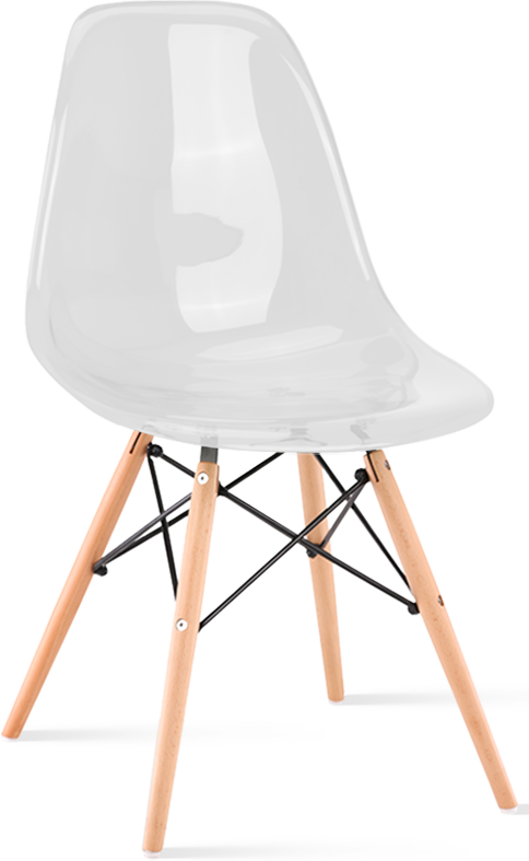 Chaise transparente de style DSW Light Wood / Clear
