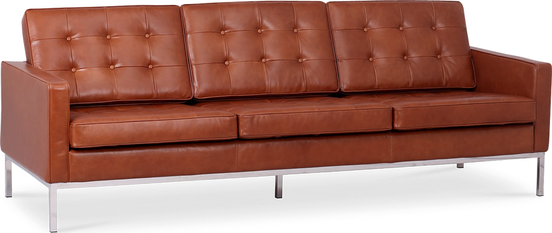 Knoll 3 seter sofa Premium Leather / Dark Tan