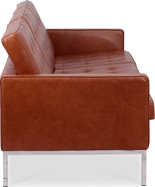 Knoll 3 Seater Sofa Premium Leather / Dark Tan