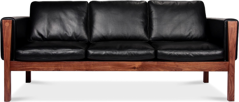 CH163 3 seters sofa American Walnut / Black