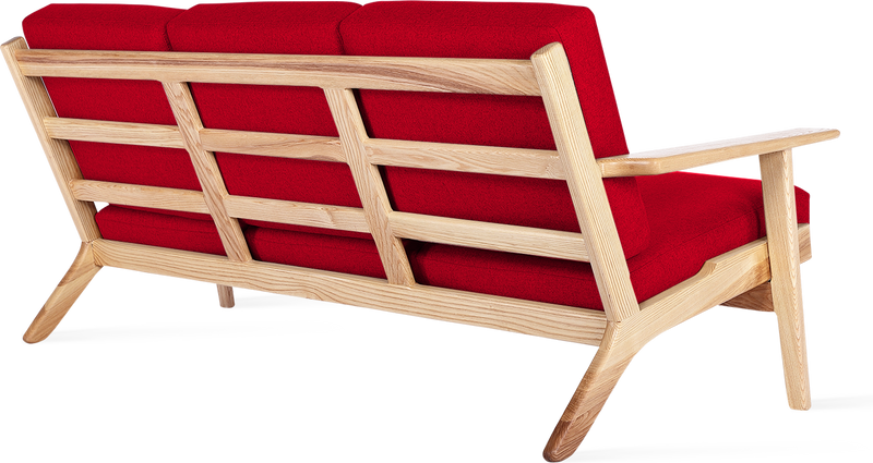 GE 290 planke 3 seters sofa Ash Wood / Deep Red