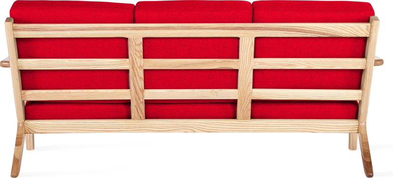 GE 290 Plank 3 -Sitzer -Sofa Ash Wood / Deep Red