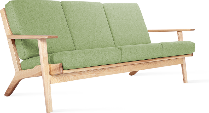 GE 290 Plank 3 -Sitzer -Sofa Ash Wood / Light Green