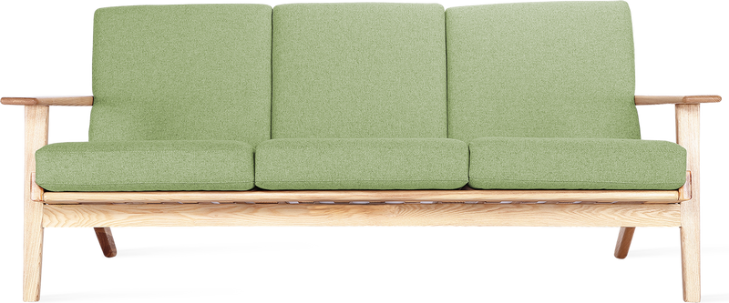 GE 290 Plank 3 Seater Sofa Ash Wood / Light Green