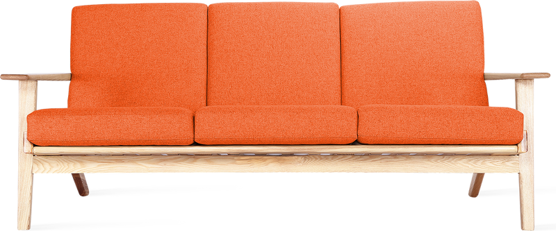GE 290 Plank 3 Seater Sofa Ash Wood / Orange