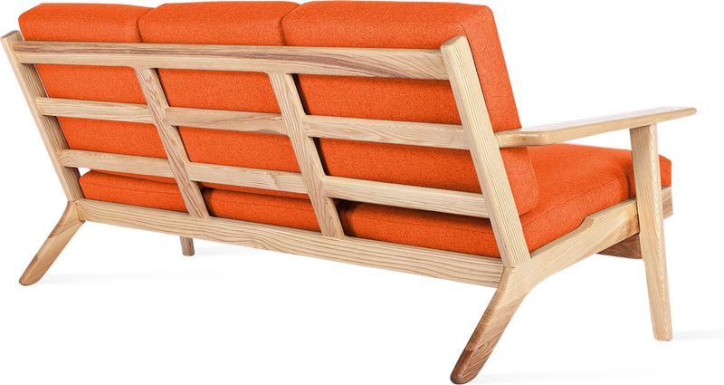 GE 290 Plank 3 -Sitzer -Sofa Ash Wood / Orange