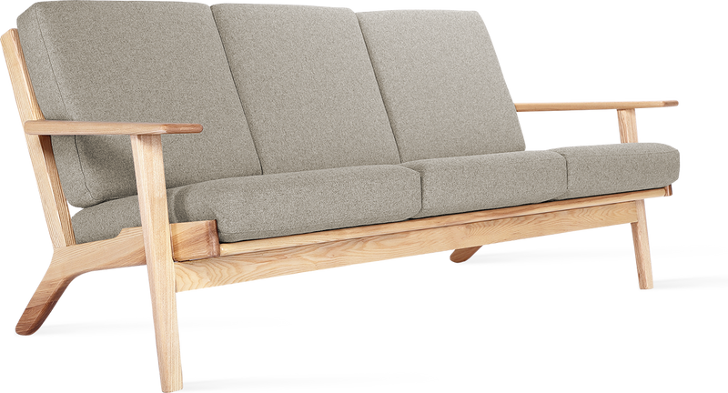 GE 290 Plank 3 Seater Sofa Ash Wood / Light Pebble Grey